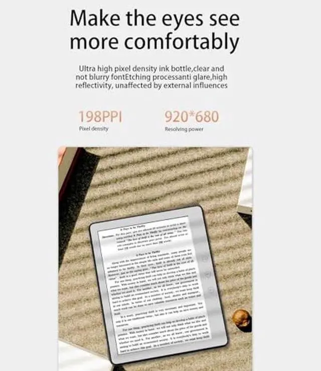 Alt view image 5 of 5 - E Book Reader, BK576 5.76 Inch Touch Screen Open Paper Tablet, Eye Friendly 1GB 16GB E Ink Tablet, epub Reader for Android 8.1, Includes Protective Case, Pen