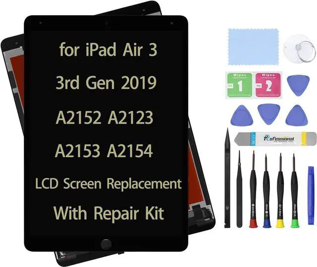Main image of 10.5" LCD Screen Replacement Compatible with iPad Air 3 3rd Gen 2019 A2123 A2152 A2153 A2154 Display LCD Assembly + Glass Touch Digitizer + Repair Kit (Black)