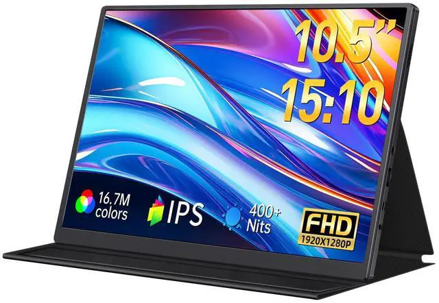 Main image of DAMRAPT Small Portable Monitor 10.5" 1920x1280 FHD 400Nits Eye Care Mini Travel Monitor w/Smart Cover & Speaker, HDR Portable Gaming Display, USB C HDMI External Screen for Laptop Switch, PS5/4