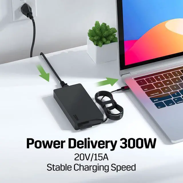 Alt view image 2 of 5 - 300W 20V 15A Laptop Charger Replacement for Lenovo Legion 5 5i 5P 7 7i pro 15 16 17 R9000P R9000K Y9000K Y9000X, Fit for ADL300SDC3A GX21F23045 SA10R16956 5A10W86289 AC Power Adapter Supply Cord