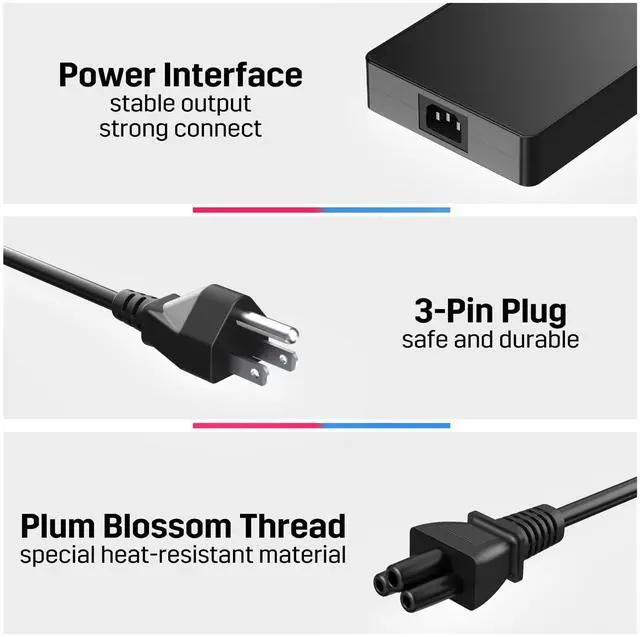 Alt view image 4 of 5 - 300W 20V 15A Laptop Charger Replacement for Lenovo Legion 5 5i 5P 7 7i pro 15 16 17 R9000P R9000K Y9000K Y9000X, Fit for ADL300SDC3A GX21F23045 SA10R16956 5A10W86289 AC Power Adapter Supply Cord