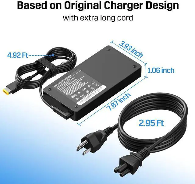 Alt view image 5 of 5 - 300W 20V 15A Laptop Charger Replacement for Lenovo Legion 5 5i 5P 7 7i pro 15 16 17 R9000P R9000K Y9000K Y9000X, Fit for ADL300SDC3A GX21F23045 SA10R16956 5A10W86289 AC Power Adapter Supply Cord