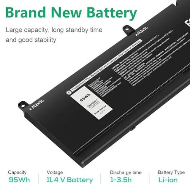 Alt view image 4 of 5 - ASUNCELL PKWVM 95Wh Battery Replacement for Dell Precision 7550 7750 7560 7760 / P44E P93F P44E001 P44E002 P93F001 P93F002 Series Laptop C903V 0C903V 0CR72X CR72X 068N03 0447VR 68ND3 453-BBCQ 11.4V