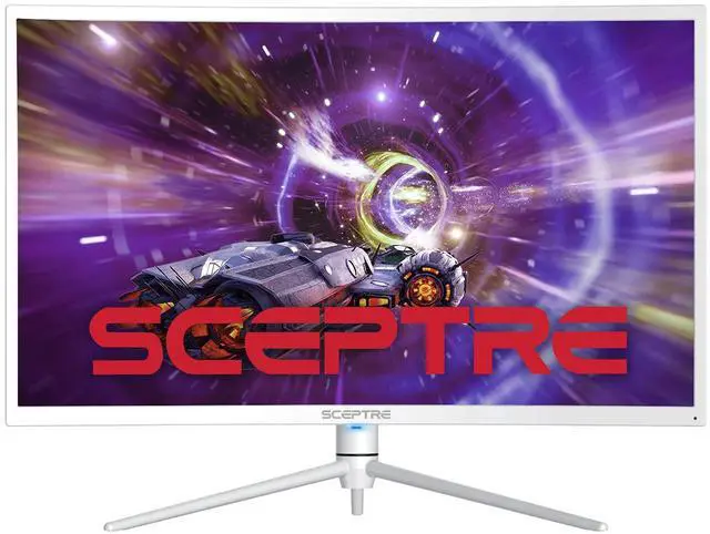 Alt view image 4 of 5 - Sceptre Curved 32-inch QHD Gaming Monitor 2560 x 1440 up to 165Hz 144Hz 1ms HDR1000 99% sRGB, Light Sensor Height Adjustable DP HDMI USB Type C 3.1 Build-in Speakers Nebula White (C325B-QWN168W)