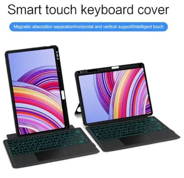 Alt view image 2 of 5 - kaidisen Backlit Keyboard Case for Xiaomi Poco Pad/Redmi Pad Pro 12.1" Keyboard with Touchpad Portrait Mode Backlight Magnetic Detachable Touch Keyboard Case