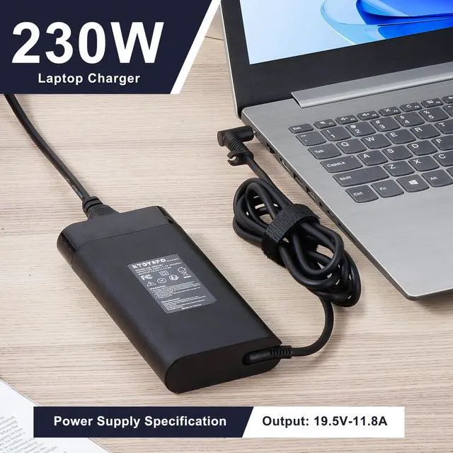 Alt view image 2 of 5 - KTDYSPQ 230W for HP Laptop Charger HP Omen 15 16 17,Victus 16, Envy 16, ZBook G8 G9 with Smart Blue Tip Power Adapter,Fast Charging, Easy to Carry, Safety and Durable