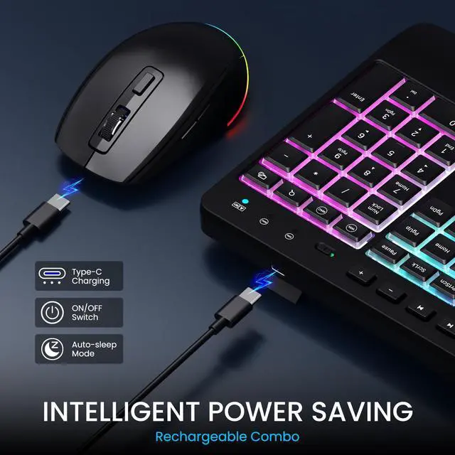 Alt view image 5 of 5 - Ergonomic Wireless Keyboard and Mouse Combo Full-Sized Silent Design with Phone Holder for Windows PC Laptop