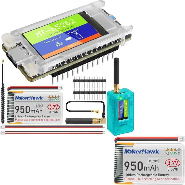 Main image of Mesh Node T114 Board V2 with Case and 950mAh Battery Set + MakerHawk 3.7V 950mAh LiPo Battery