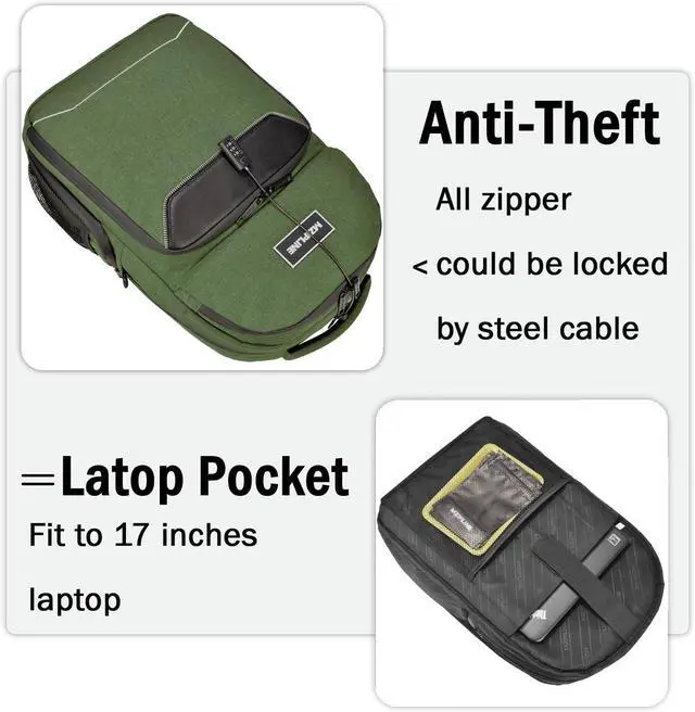 Alt view image 2 of 5 - MZIPLINE Backpack Bag Anti Theft Business Laptop Backpack with Lock,Large Daypack Travel bags for College Men & Women Travel