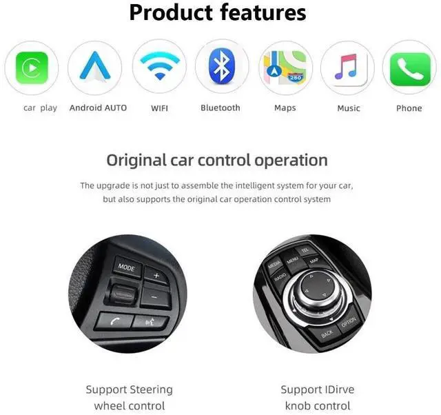 Alt view image 5 of 5 - NAVIVOX Carplay Android Auto Adapter for BMW NBT System Wireless Carplay Retrofit Decoder with 1 2 3 4 5 6 7 X1 X3 X4 X5 X6 Series Support Airplay Mirror Link, GPS/Navigation, Reverse Camera