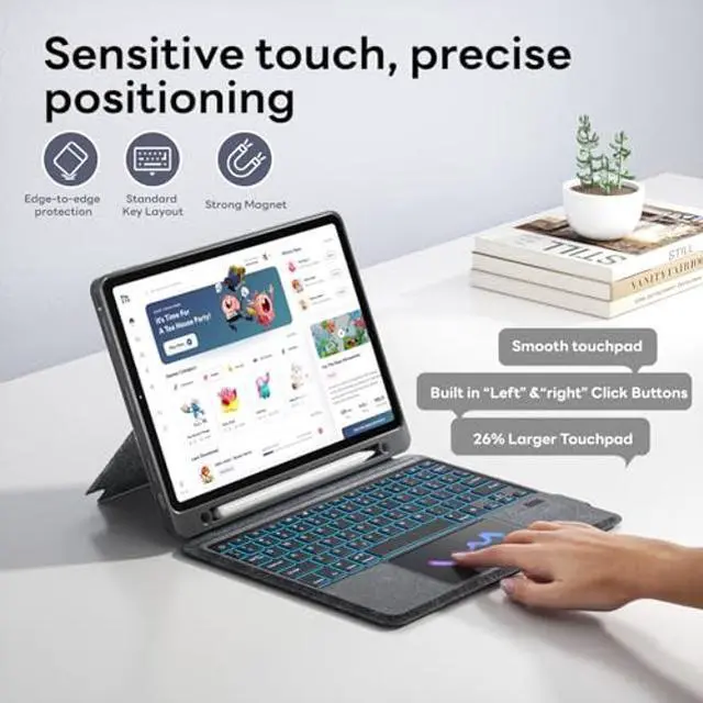 Alt view image 3 of 5 - OPAKIT Magnetic Backlit Keyboard Case for 9th/8th/7th Generation 10.2-inch with Multi-Touch Trackpad, 7 Colors Detachable Wireless Magic Keyboard for iPad Pro 10.5 inch Air 3rd (2021/2020/2019/2017)