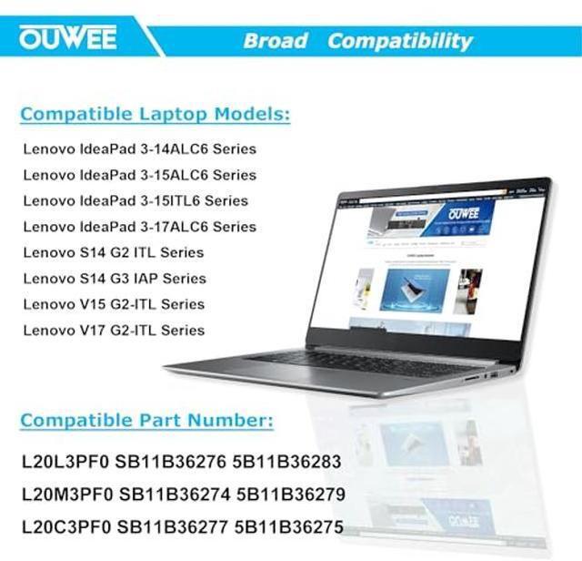 Alt view image 5 of 5 - OUWEE L20L3PF0 Laptop Battery Compatible with Lenovo IdeaPad 3-14ITL6 3-15ITL6 3-17ITL6 S14 V14 V15 V17 G2-ITL G3-IAP K14 Series L20M3PF0 SB11B36274 5B11B36279 L20C3PF0 SB11B36277 5B11B36275 5B11B3628