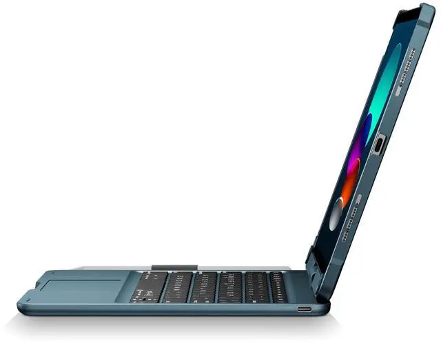 Alt view image 3 of 5 - pekarejue Wireless Keyboard Case for Apple iPad 11th (A16) M3 2025 & 2022 iPad 10th Generation (10.9-inch): Rotatable Pencil Holder Multi-Touch Trackpad RGB Backlit Navy Blue
