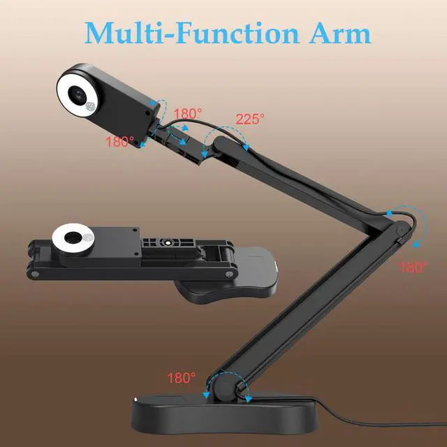 Alt view image 4 of 5 - PAKOTOO 8MP Document Camera, Doc Camera, USB Webcam for Teachers and Classroom, for A3 A4 Size, Built-in Mic, LED Light, Image Inverst, for Windows, Mac, Chromebook, Distance Teaching