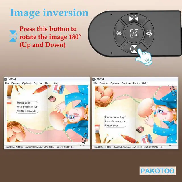 Alt view image 5 of 5 - PAKOTOO 8MP Document Camera, Doc Camera, USB Webcam for Teachers and Classroom, for A3 A4 Size, Built-in Mic, LED Light, Image Inverst, for Windows, Mac, Chromebook, Distance Teaching