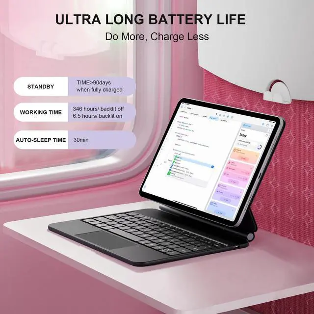 Alt view image 5 of 5 - riwezox Magnetic Case for iPad Pro 13" 2024 with Backlit Keyboard|Magnets Stays Secure on Trains/Flights|Magic Keyboard Case Compatible ONLY 2024 13inch M4 Models:A2925/ A2926 (DO NOT Fit 2022!)