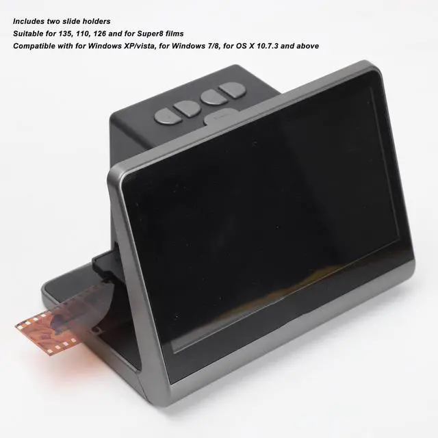 Alt view image 4 of 5 - 48 MP Film and Slide Scanner with 7 Inch LED Screen, All in One Digital Film Scanner Support 16GB Memory Converts 135/110/126 KPK Negative and Super 8/Monochrome Slides into JPEG