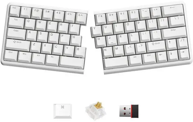 Main image of NocFree Wireless Ergonomic Split Mechanical Keyboard - Tactile, Hot-Swappable, Compact 60% Layout, Programmable for Mac & Windows, PBT Keycaps(Standard Version)