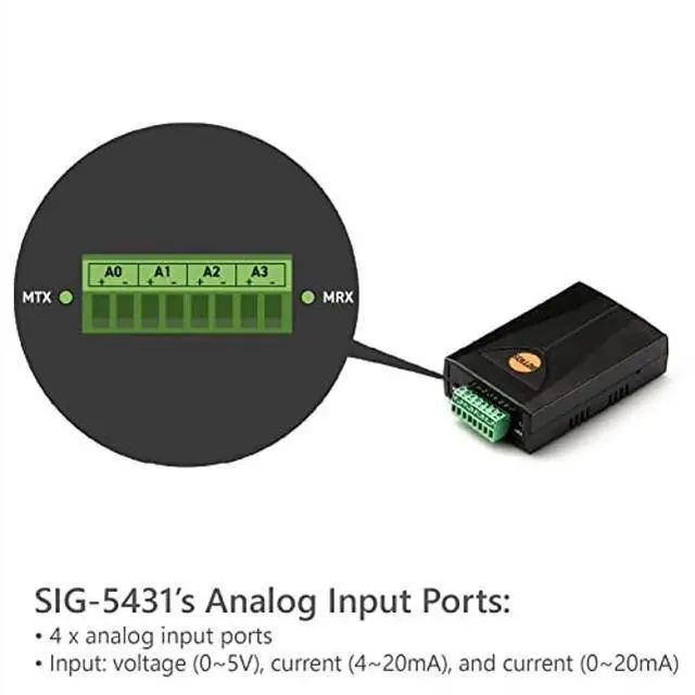 Alt view image 4 of 5 - SOLLAE SYSTEMS Analog Input IoT Gateway, 4 Analog Inputs to Sollae Cloud, SIG-5431