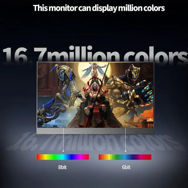 Alt view image 4 of 5 - StarXnDa 17.3''Portable Monitor 144hz, 2560 * 1440p IPS HDR Portable Computer Monitor 250cd/m² HDMI USB-C Port Speakers VESA Portable Gaming Monitor for Laptop PC Mac Switch PS5 Xbox