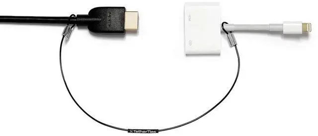 Main image of TetherTies Patented Pre-Assembled Adapter Ties - Anti-Theft Cable Locks for Tools, Dongles, Tethers, Computer adapters. Steel Cable, Security Lock, Easy Installation