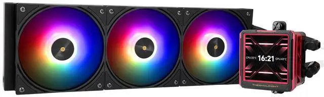Main image of Thermalrlght FW 360 Ultra ARGB Black CPU Water Cooler,3 PWM Fans Water Cooling System,IPS LCD Screen with 480x480 Resolution,for AM4/AM5&Intel LGA1700,CPU Liquid Cooler,2.44-inch Display
