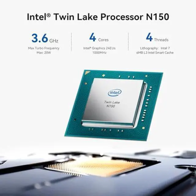 Alt view image 2 of 5 - TRIGKEY Key mini N150 Small PC, Intel Twin Lake N150 (4C/4T, Up to 3.6Hz) 16G DDR5 4800MHz + M.2 2280 500G SSD Mini Computers, Intel N150 Mini PC Support Dual Display 2*HDMI/2.5G LAN/WiFi-6/BT5.2
