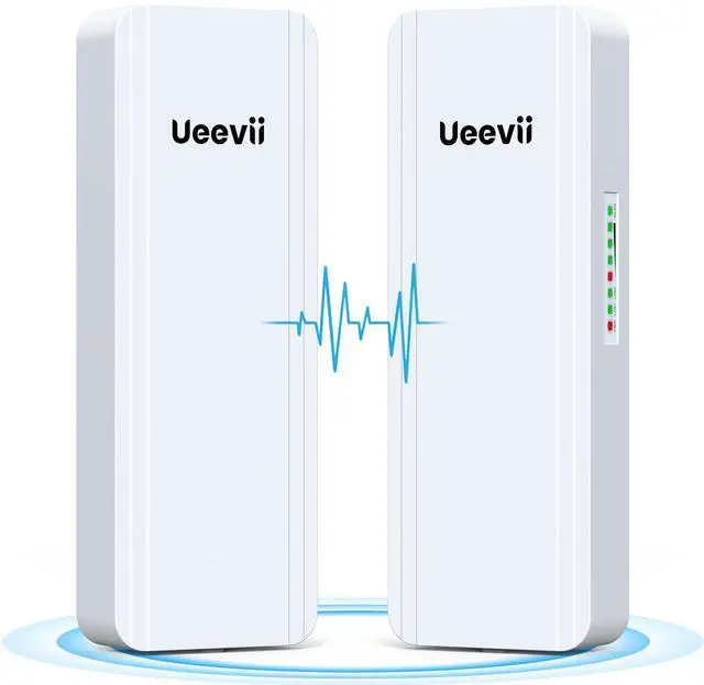 Main image of 2.4G & 5G Dual Band Wireless Bridge, IP65 Outdoor Point to Point WiFi Bridge CPE with 2 1000Mbps RJ45 Port,16dBi High-Gain Antenna, 5KM Long Range, 24V PoE Power, for Barn Shop Garage