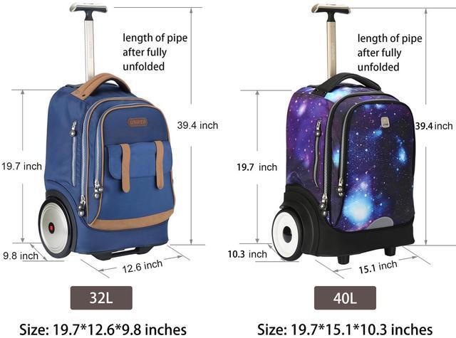 Alt view image 2 of 5 - UNIKER Rolling Laptop Bag for 15.6 Inch Laptop, Roller Bag,Backpack with Wheels,20 Inch Wheeled Computer Bag, T5- Galaxy