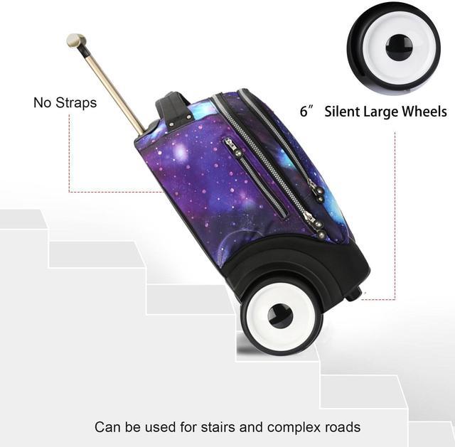 Alt view image 3 of 5 - UNIKER Rolling Laptop Bag for 15.6 Inch Laptop, Roller Bag,Backpack with Wheels,20 Inch Wheeled Computer Bag, T5- Galaxy