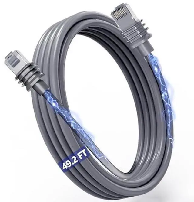 Main image of WAWINY Standard Starlink Gen 3 Cable 49.2FT/15M, Starlink Cable Gen 3 Replacement, Durable Waterproof V3 Cable for Rectangular Starlink Satellite, Ethernet Extension Cable - Grey
