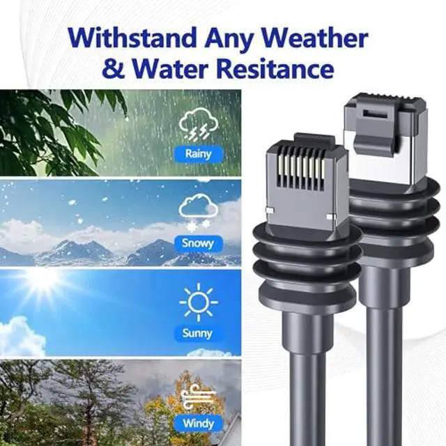 Alt view image 3 of 5 - WAWINY Standard Starlink Gen 3 Cable 49.2FT/15M, Starlink Cable Gen 3 Replacement, Durable Waterproof V3 Cable for Rectangular Starlink Satellite, Ethernet Extension Cable - Grey