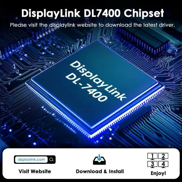 Alt view image 4 of 5 - WAVLINK USB 3.0 or USB C to Quad HDMI Splitter Extended Display for Four Monitor with 85W PD, Displaylink Adapter 4 HDMI 4K@60Hz for Apple Mac M1/M2/M3/M4 or Windows 10/11, USB A/C to HDMI 4K Output