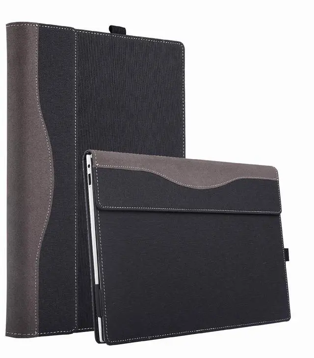 Main image of Laptop Case for Microsoft Surface Laptop 7 15" (2024 Released), Detachable Notebook Sleeve, Computer Bag Protective Cover PU Shell with Heat Dissipation Hole (Dark Grey)