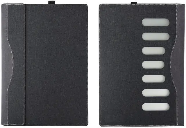 Alt view image 4 of 5 - Laptop Case for Microsoft Surface Laptop 7 15" (2024 Released), Detachable Notebook Sleeve, Computer Bag Protective Cover PU Shell with Heat Dissipation Hole (Dark Grey)