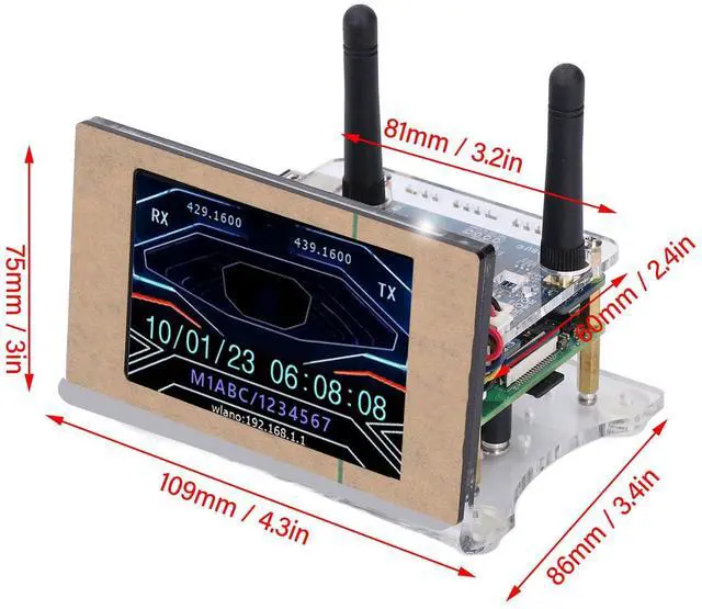 Alt view image 5 of 5 - MMDVM Hotspot Spot Radio Station, Digital Voice Modem with 3.5 Inch Display 16Gb Memory, Compatible with Ras Pi 4B MMDVM Duplex Board