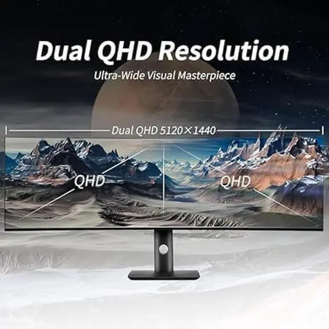Alt view image 5 of 5 - AtomFun YOGAES 49 Inch 5K Wide Dual QHD (5120x1440) IPS Surface Game Display, 49 Inch montior. HDR 400, Hidden Inside, USB-C, VESA100*100mm, Tilt Height Adjustment Possible, G-Sync (75hz)
