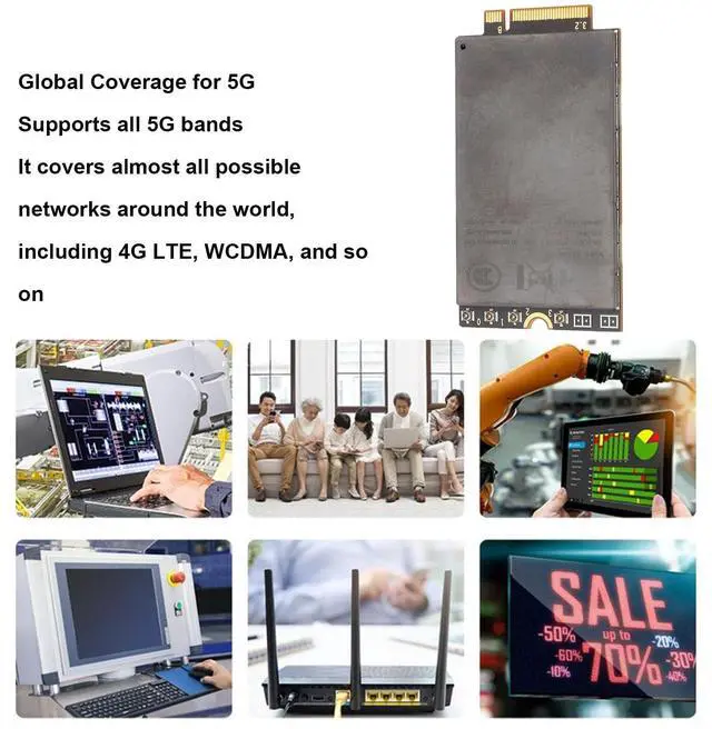 Alt view image 3 of 5 - Network Card,RM520N GL 5G Global Band Module Professional High Speed Data Transfer 5G Sub 6Ghz Module M.2 Network Card Adapter