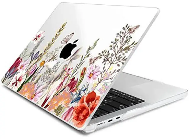 Alt view image 2 of 5 - Batianda Compatible with New MacBook Air 13 inch Case 2025 2024 2022 M4/M3/M2 Chip Model A3240/A3113/A2681, Plastic Clear Hardshell Keyboard Cover & USB-C OTG Adapter, Flowers and Butterflies