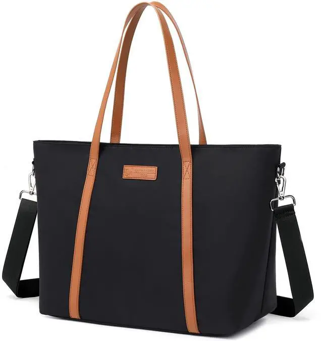 Main image of BUG Lightweight Women Laptop Tote Bag for Work, Casual Handbag for Travel Beach College Teacher Black
