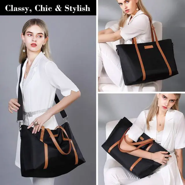 Alt view image 3 of 5 - BUG Lightweight Women Laptop Tote Bag for Work, Casual Handbag for Travel Beach College Teacher Black