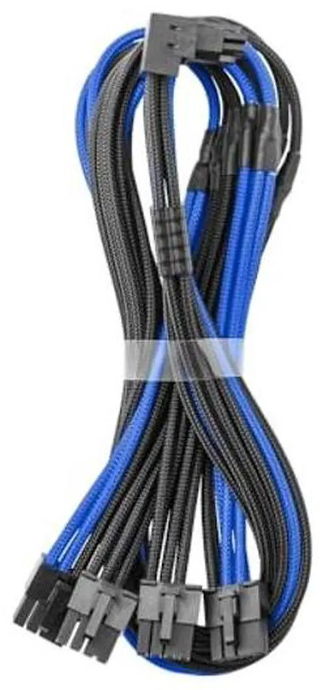 Main image of CableMod RT-Series Pro ModMesh Sleeved 12V-2x6 12VHPWR 90deg StealthSense PCIe Cable for ASUS/Seasonic/Phanteks - Variant A (Black + Blue, 16-pin to Quad 8-pin, 60cm)