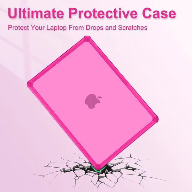 Alt view image 3 of 5 - MOSISO Compatible with MacBook Pro 14 inch Case 2025-2021 M4 M3 M2 M1 A3112 A3185 A3401 A2918 A2992 A2779 A2442, Anti-Cracking Heavy Duty TPU Bumper Hard Case&Keyboard Skin&Screen Film, Bright Rose