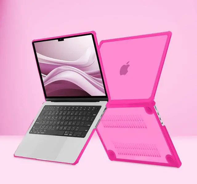 Alt view image 4 of 5 - MOSISO Compatible with MacBook Pro 14 inch Case 2025-2021 M4 M3 M2 M1 A3112 A3185 A3401 A2918 A2992 A2779 A2442, Anti-Cracking Heavy Duty TPU Bumper Hard Case&Keyboard Skin&Screen Film, Bright Rose