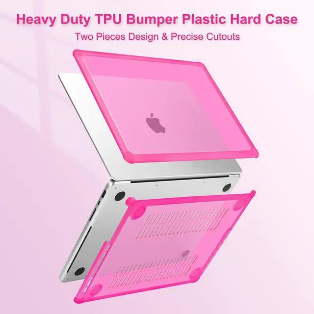 Alt view image 5 of 5 - MOSISO Compatible with MacBook Pro 14 inch Case 2025-2021 M4 M3 M2 M1 A3112 A3185 A3401 A2918 A2992 A2779 A2442, Anti-Cracking Heavy Duty TPU Bumper Hard Case&Keyboard Skin&Screen Film, Bright Rose
