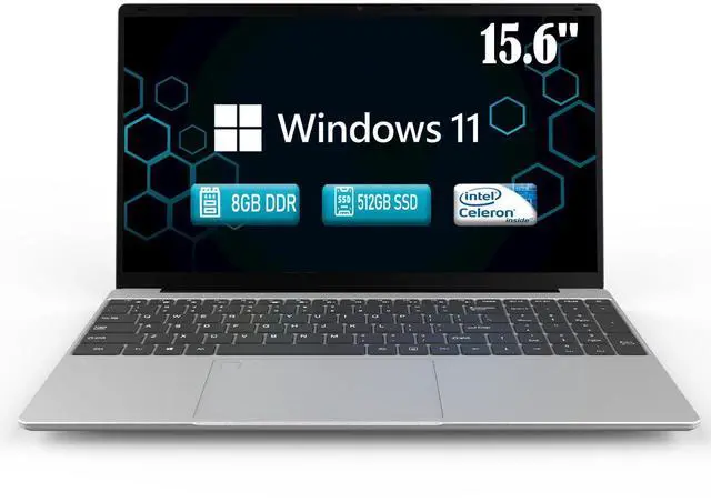 Main image of MTWZMM 15.6 Inch Laptop Computer, 8GB RAM, Backlit Keyboard, Celeron N5095(Up to 2.9GHz), Fingerprint, WiFi, USB 3.0, Webcam, HDMI, for Students and Business (GB, 512)