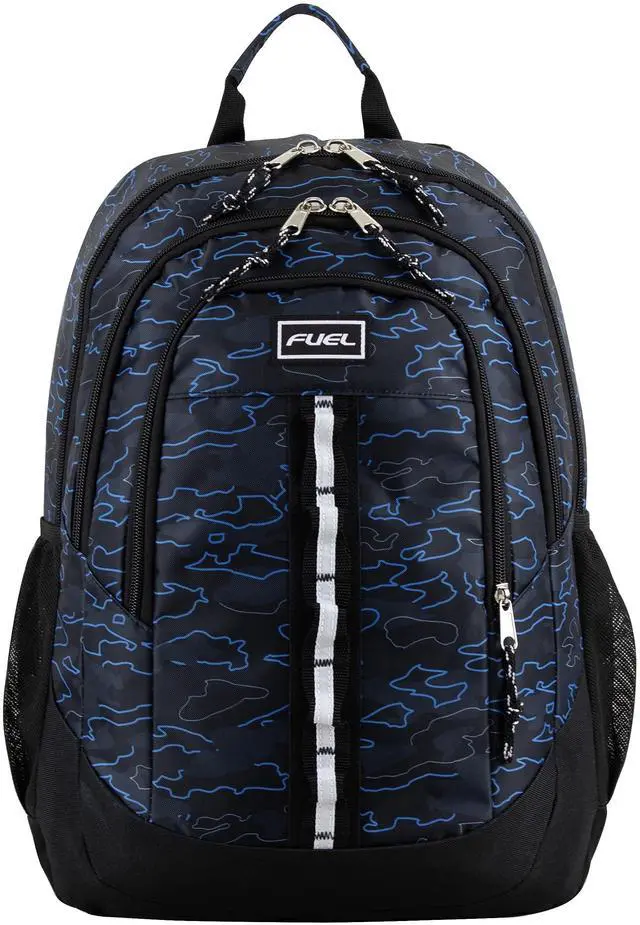 Alt view image 3 of 5 - FUEL Travel Laptop Carry On Backpack Sport Shock Multi Large Compartments for College Bookbag, Hiking, Work, 18.5 x 13 x 7 Inches, Blue Camouflage