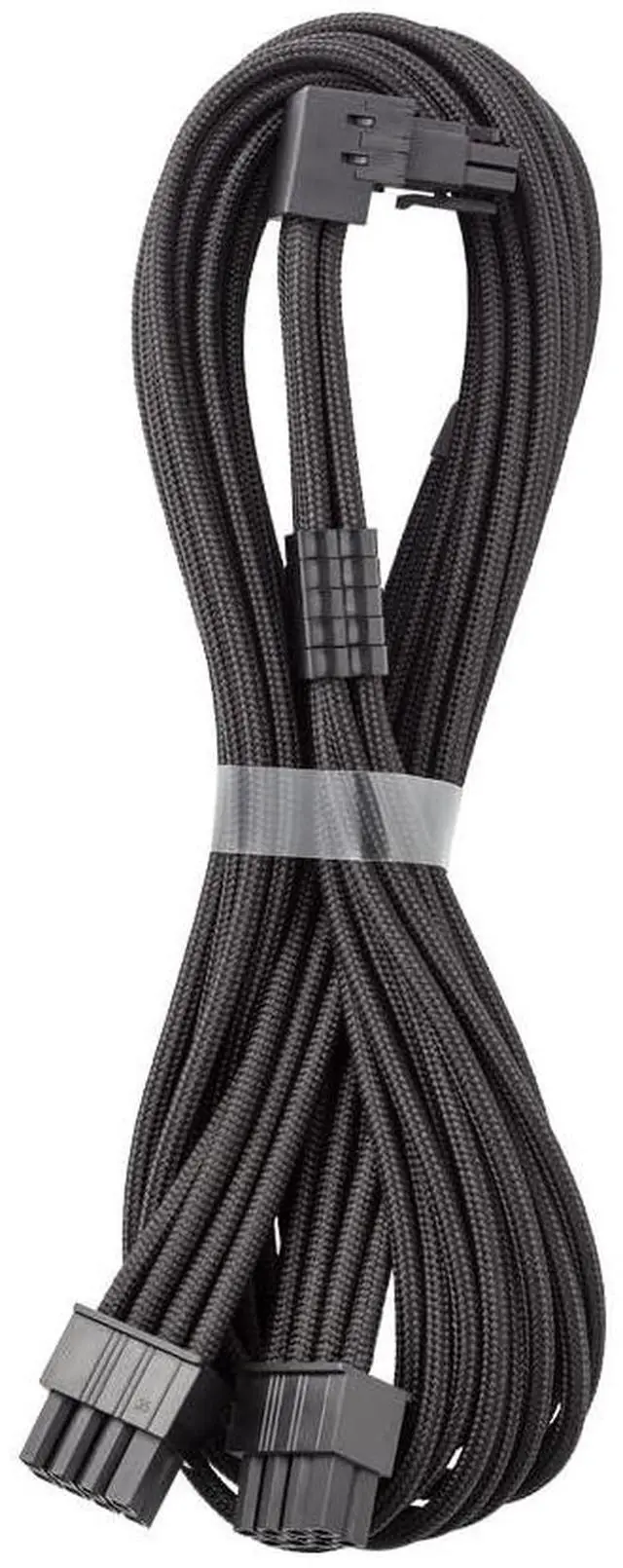Main image of CableMod C-Series Pro ModFlex Sleeved 12V-2x6 12VHPWR 90deg StealthSense PCIe Cable for Corsair Type 4 / Type 3 - Variant B (Black, 16-pin to Dual 8-pin, 60cm)
