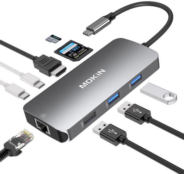 Main image of USB C Adapters for MacBook Pro/Air,Mac Dongle with 3 USB Port,USBC to HDMI, RJ45 Ethernet, 9 in 1 USB C to HDMI Adapter,100W Pd Charging,SD/TF Card Reader USB Hub