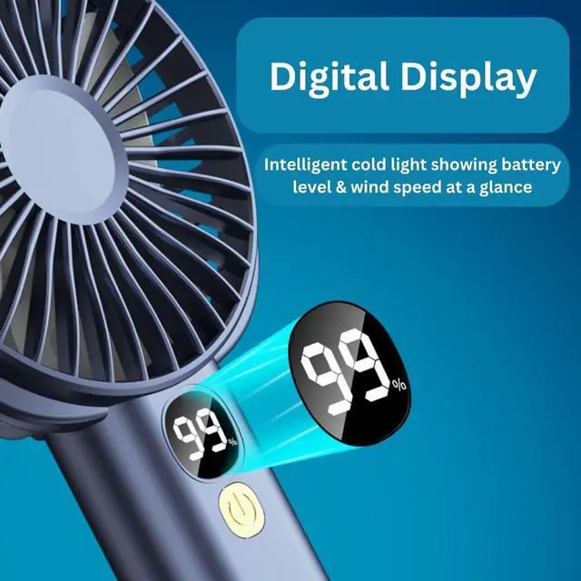 Alt view image 5 of 5 - Vortex S-19 White Small Handy Convenient Wireless Rechargeable Powerful 5 speed levels Natural wind mode option Battery level indication standing fan with table dock (White)